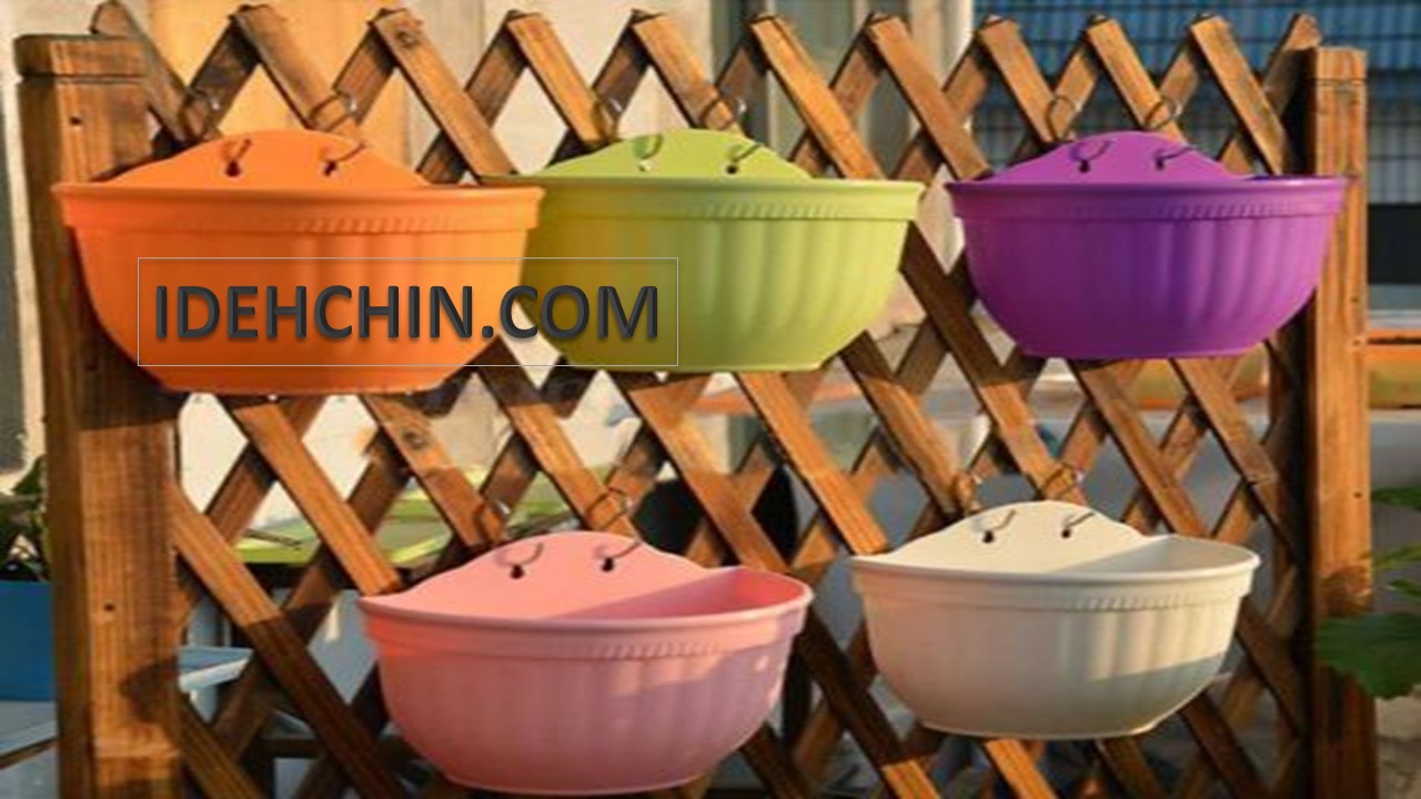 گلدان پلاستیکی دیواری رنگی