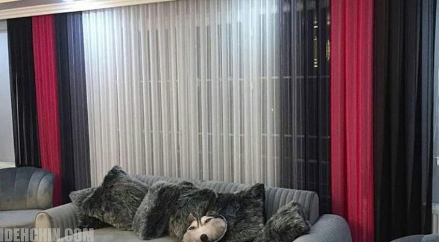 پرده حریر طرح دار سایه روشن