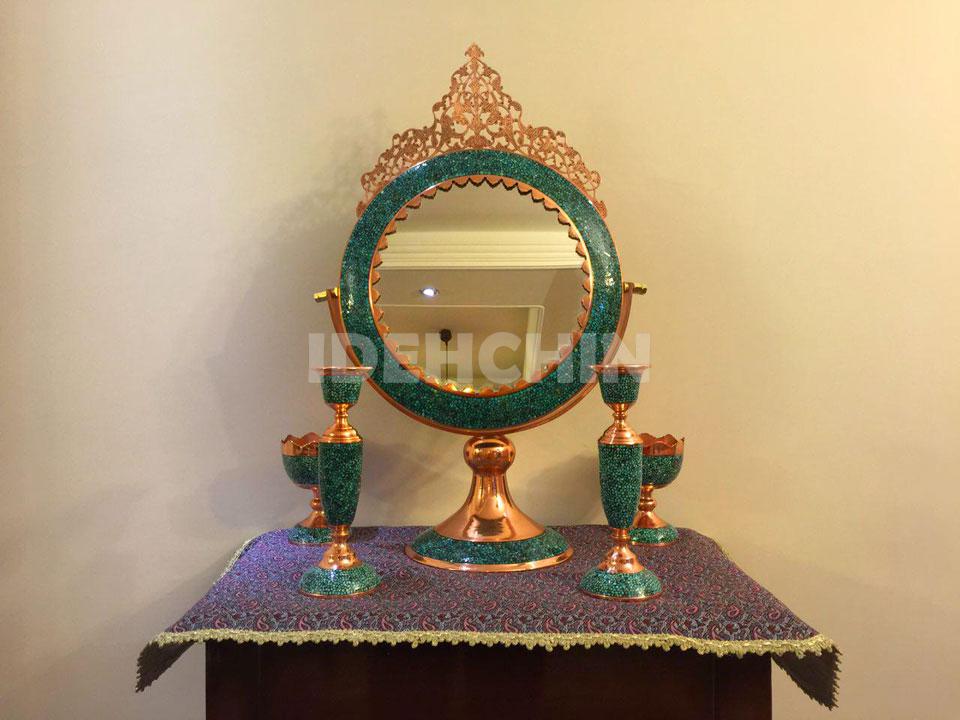 آیینه و شمعدان میناکاری