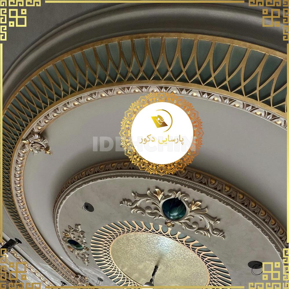 گچبری سقف کلاسیک با پتینه