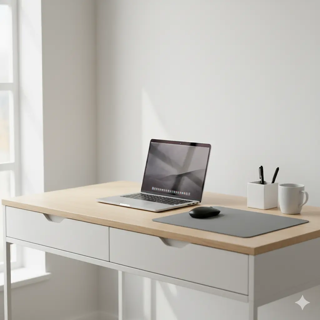 چیدمان میز تحریر ساده و مینیمال