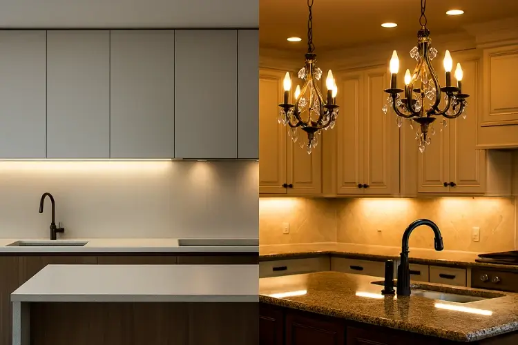 انواع منابع نور در نورپردازی آشپزخانه و نقش هرکدام در کارایی فضا